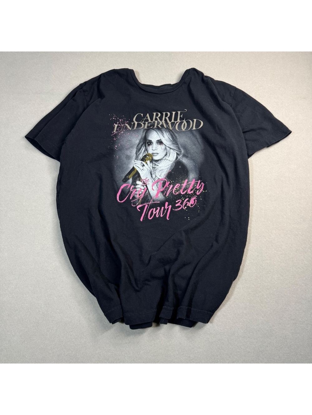 Carrie Underwood Cry Pretty Tour 360 T-Shirt Women's L Black 2019 Concert Tee
